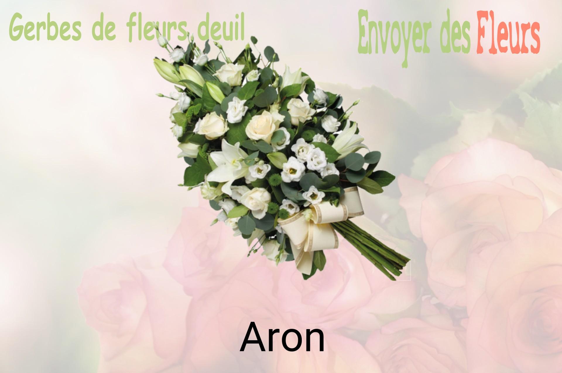 Gerbe de fleurs de deuil livrée à Aron